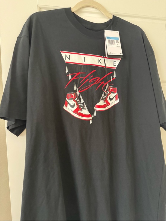 Jordan Tops - Jordan Black Tee with Red & White Graphic